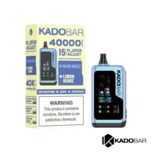 Kado Bar x Adjust Blue Razz + Lemon Headz NI40K Ice + Nic Control Disposable Vape